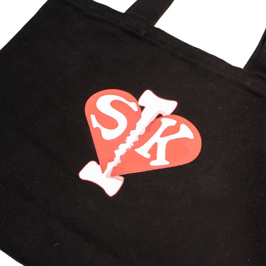 SIK Heart Black Tote Bag